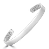 Silver Coloured Bangle, 175mm (8Neodymium Magnets) Square Design