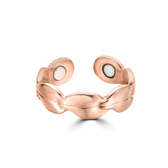 Copper Magnetic Ring, Interlinked Design (2 Neodymium Magnets)