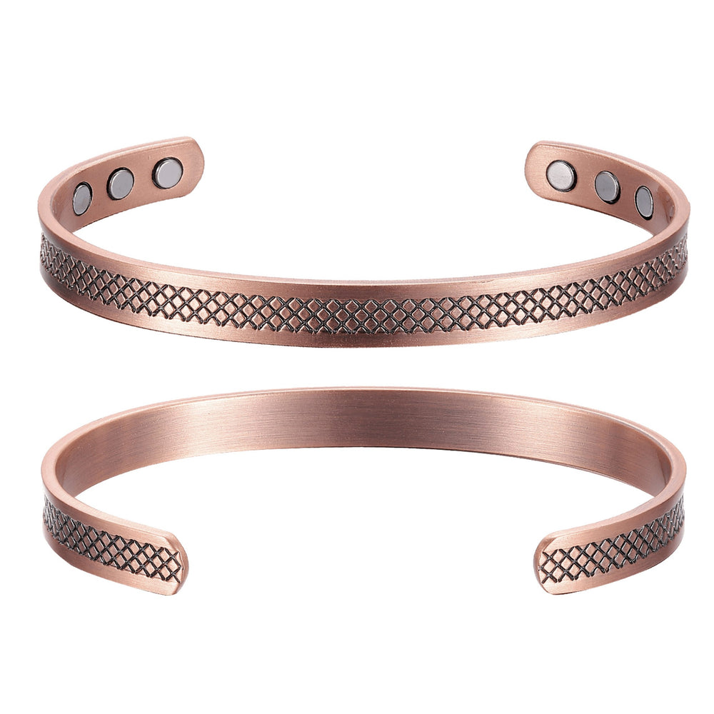 Copper Diamond Cut Design Bangle