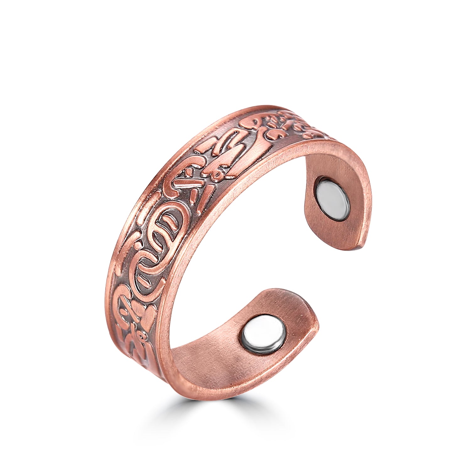 Celtic Design Copper Magnetic Ring (2 Neodymium Magnets)
